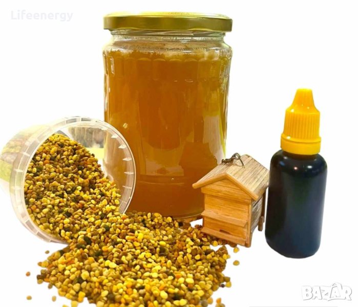 Промо пакет здраве - Пчелен мед, прашец и клеева тинктура, снимка 1