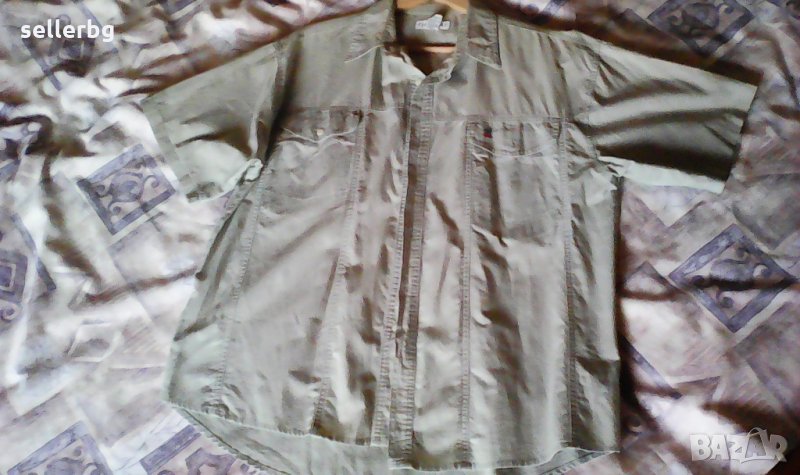 Светло сива класическа риза с къс ръкав размер М, снимка 1