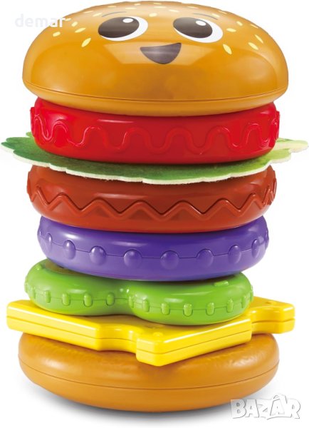 VTech Baby Бургер играчка за подреждане и сортиране с 6 парчета храна за малки деца, снимка 1