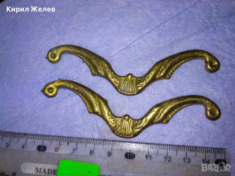 ДВА СТАРИ СТИЛНО ОРНАМЕНТИРАНИ ДЕКОРАТИВНИ РЕТРО БРОНЗОВИ БРОНЗОВИ ЕЛЕМЕНТА 40529, снимка 1