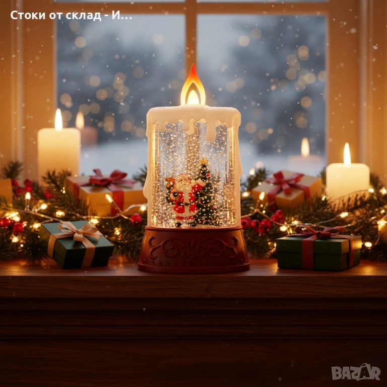 Коледна декоративна LED свещ – Безопасна, блестяща и идеална за подарък, снимка 1
