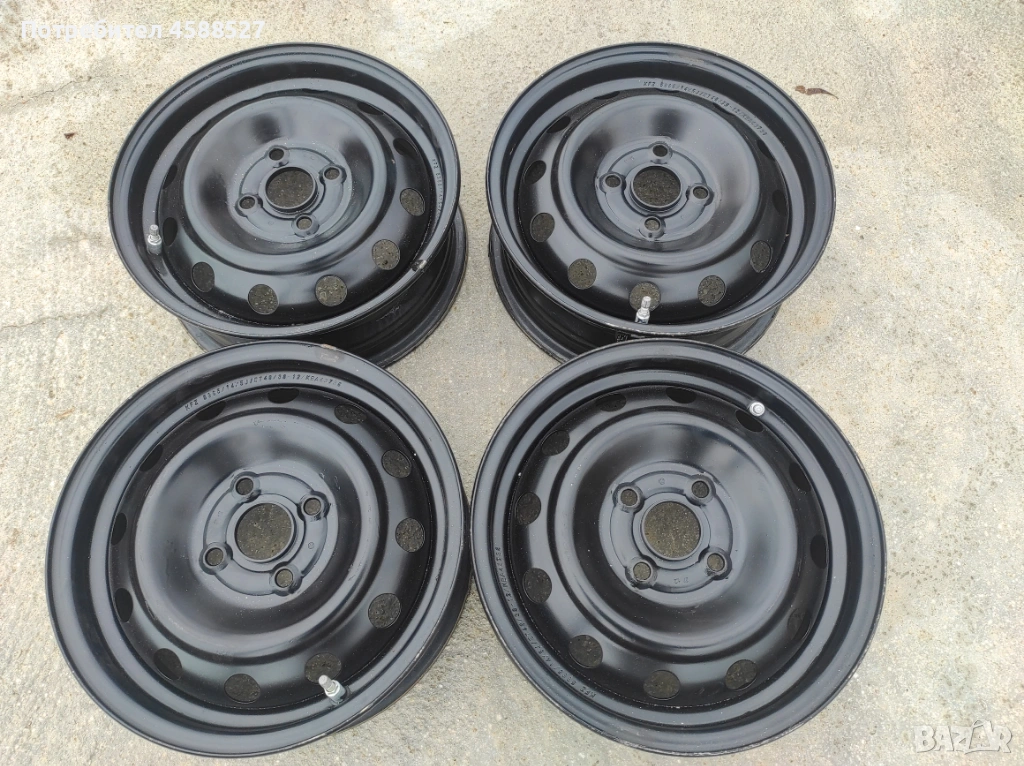 Джанти 14'' 4x100 5J et49 за Kia Picanto Hyundai I10, I20 с датчици, снимка 1