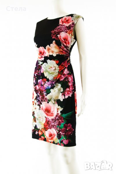 WALLIS елегантна рокля, нова, с етикет, черна с, флорални мотиви, снимка 1