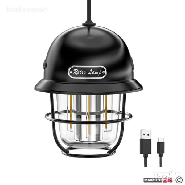 LED Диодна Къмпинг лампа с вградена батерия и кабел за зареждане , снимка 1