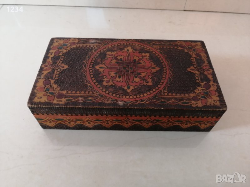 Дървена кутия 22 х 11.5 h 5.5 см. , снимка 1