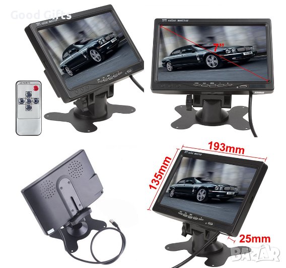 7 инча Дисплей Монитор TFT LCD HD за задна камера, снимка 1