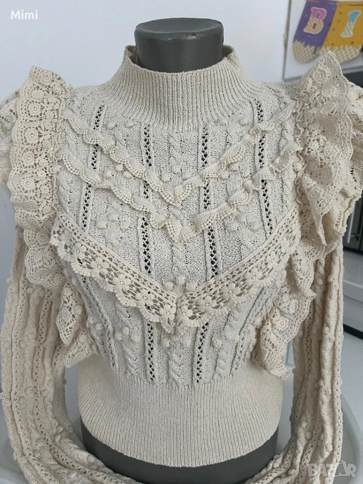 Zara плетена бруза,поло  , снимка 1