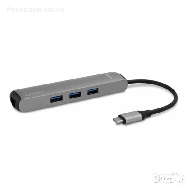 Адаптер Epico LAN,3 USB Hub,HDMI, Type C, снимка 1