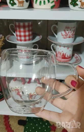 Стъклена чаша за кафе с двойно дъно 200ml, снимка 1