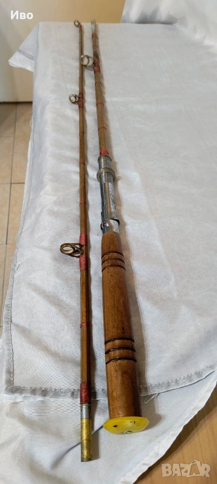 Колекционерска японска ръчно изработена стара бамбукова пръчка, снимка 1