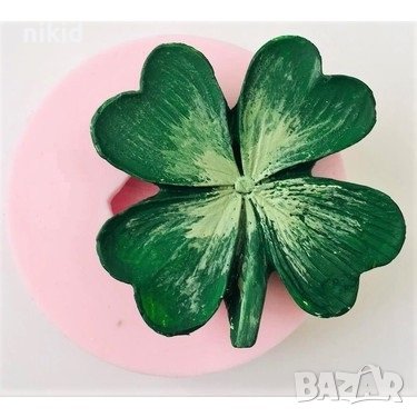 Голяма дълбока детелина детелинка силиконов молд форма фондан гипс, снимка 1