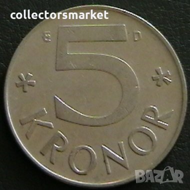 5 крони 1990, Швеция, снимка 1