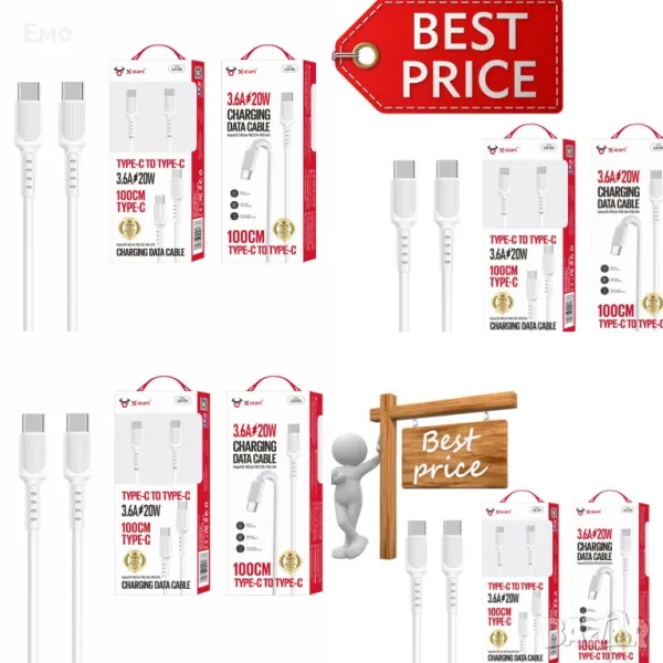 USB-C, кабел за бързо зареждане, 20 W, 3.6A, 1 метър - SJX-204, снимка 1