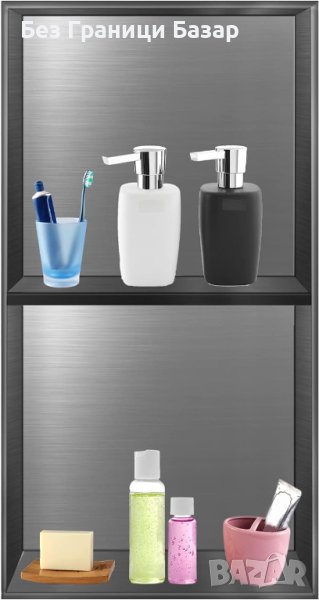 Нов Елегантен Шкаф Конструкция за Баня Неръждаема стомана Съхранение Организатор, снимка 1