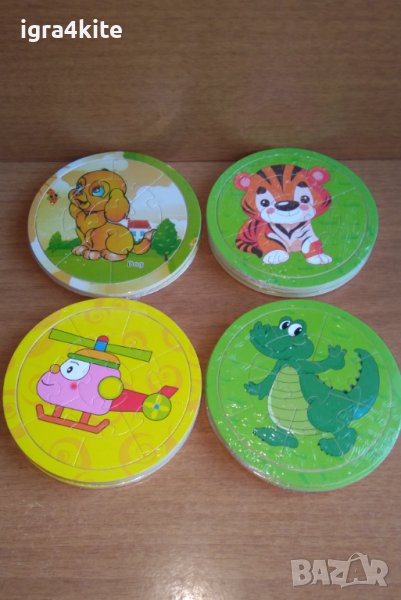 Комплект от 4 бр. малки дървени пъзелчета за 9лв. / всички дървени игри, снимка 1