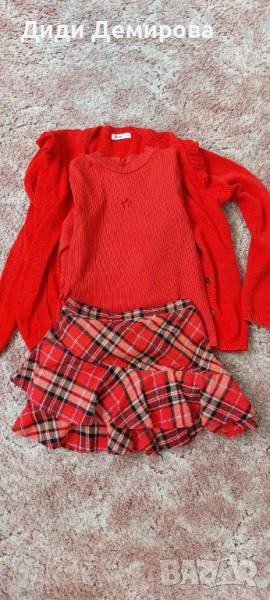 Жилетка с блузка и пола, снимка 1