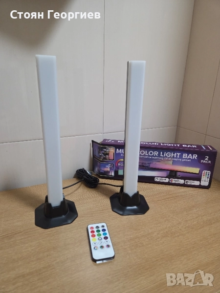 Чисто нов Комплект от 2 многоцветни LED лампи с RGB осветление., снимка 1