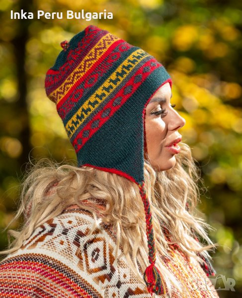 Автентична двулицева перуанска шапка Chullo различни цветове, снимка 1