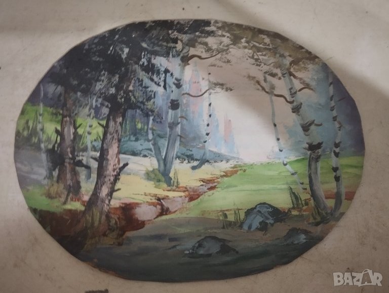 Стара картина-пейзаж, снимка 1