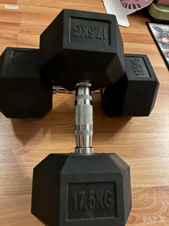 Хексагонални дъмбели 17.5 кг., снимка 1