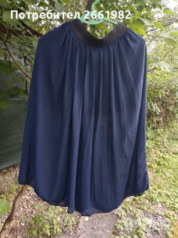 Тъмносиня феерична пола с ластик, снимка 1