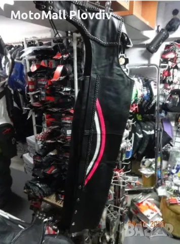 Дамски гамаши телешка кожа мото мотор чопър рокер женски, снимка 3 - Аксесоари и консумативи - 49315960