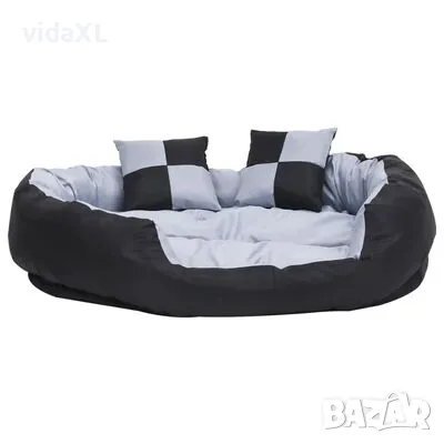 vidaXL Реверсивно и миещо се кучешко легло, сиво и черно, 110x80x23 см（SKU:171209）, снимка 3 - За кучета - 48088884