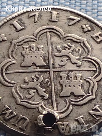 Сребърна монета 2 реала 1717г. Филип пети Мадрид Испания 13613, снимка 9 - Нумизматика и бонистика - 42969818