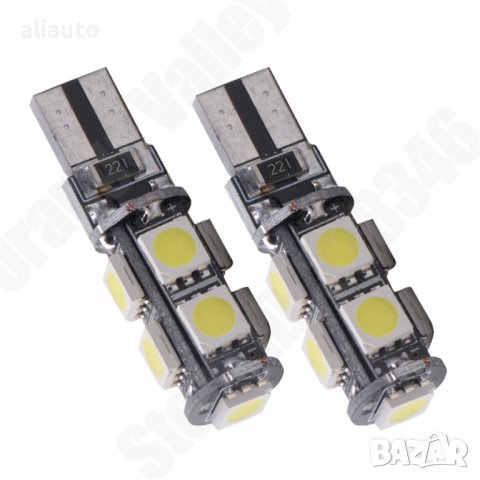 Лед крушки 2бр. за габарит А-3028 за габарит 9LED T10-W5W 12V 5050 SMD, снимка 1 - Аксесоари и консумативи - 38481132