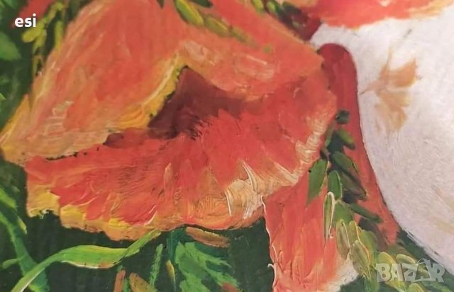 Стара картина макове , снимка 2 - Антикварни и старинни предмети - 42931714