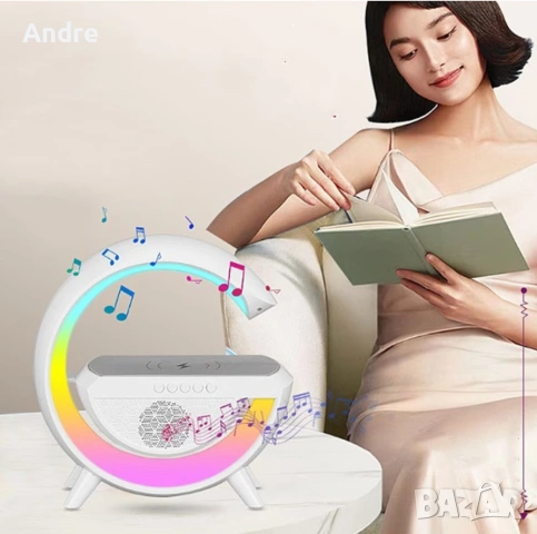Тонколона с LED светлинки и станция за безжично зареждане / Лампа-зарядно с LED светлини и тонколона, снимка 10 - Безжични зарядни - 53277393