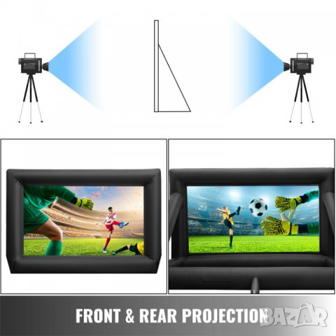 Надуваем екран 420x250 см за проектор за външна употреба 162", 16:9, снимка 9 - Стойки, 3D очила, аксесоари - 32764713