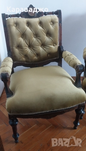 Антични Кресла 1850/70г, снимка 8 - Дивани и мека мебел - 49900556