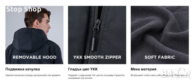 IUREK  Мъжко отопляемо яке със сваляща се качулка, снимка 9 - Якета - 40345823