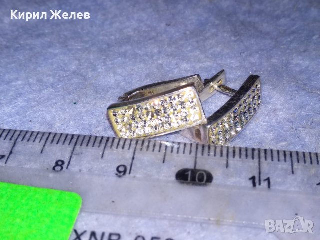 ВЕЛИКОЛЕПНИ СРЕБЪРНИ СКЪПОЦЕННИ ОБЕЦИ СРЕБРО 925 с БЯЛА ПОЗЛАТА АНГЛИЙСКИ Тип ЗАКОПЧАВАНЕ 37452, снимка 10 - Обеци - 40532591