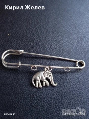 Посребрена брошка за късмет СЛОНЧЕ много красива 21544, снимка 3 - Други - 51395851