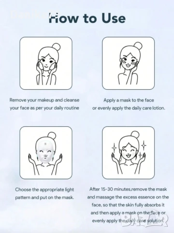 LED маска за лице със седем вида светлини, снимка 7 - Други - 51350591