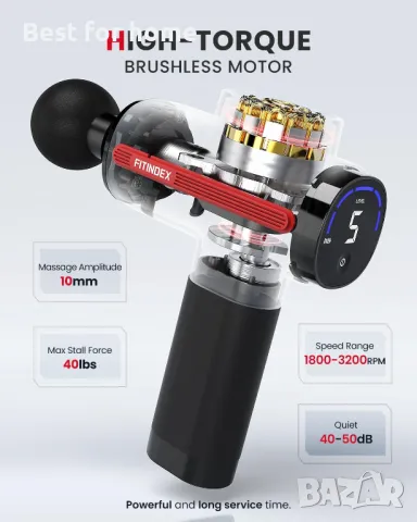 Масажиращ професионален пистолет с подгряване и охлаждане, FITINDEX, снимка 5 - Масажори - 48448346