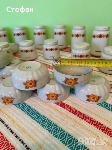 Старинен комплект за подправки, чаши, чинии и паници, снимка 7 - Сервизи - 51832469