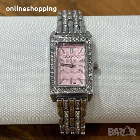 **НОВИ** Дамски луксозни часовници с инкрустирани кристали, снимка 4 - Дамски - 52887842