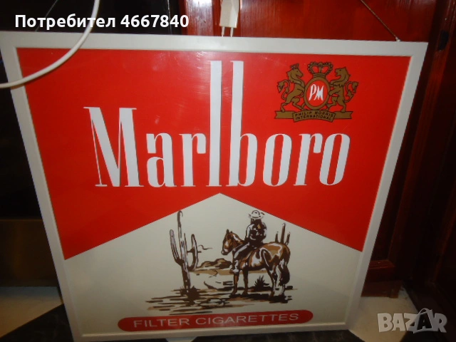 Marlboro светеща табела 60x60см., снимка 3 - Колекции - 53565900