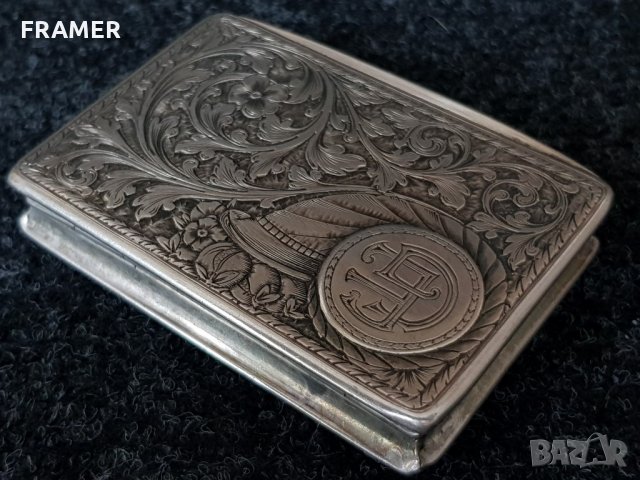 Сребърна сребро табакера кутиика за енфие Сецесион, снимка 5 - Антикварни и старинни предмети - 33655596