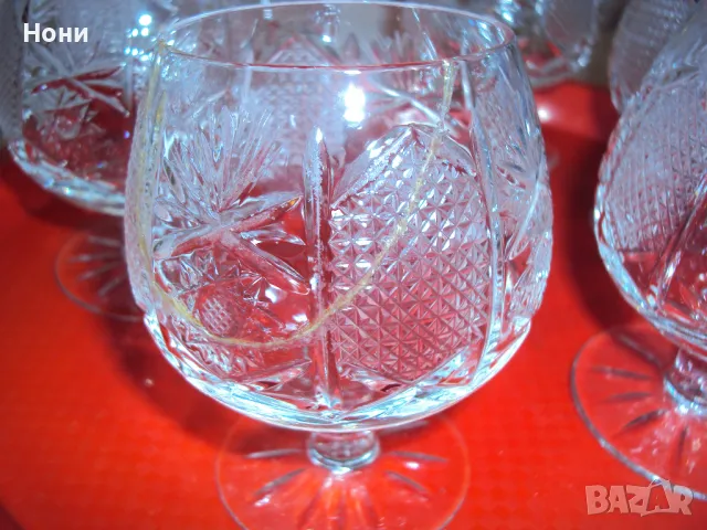 Кристален сервиз за ракия или коняк - 6 броя, снимка 2 - Сервизи - 48667812