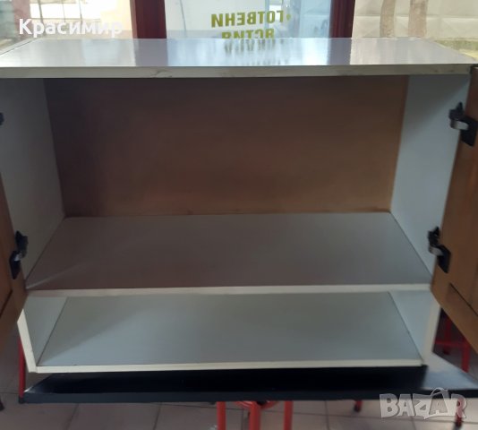 Горен двоен кухненски шкаф от масивно дърво чам с долна етажерка , снимка 4 - Други - 44033980