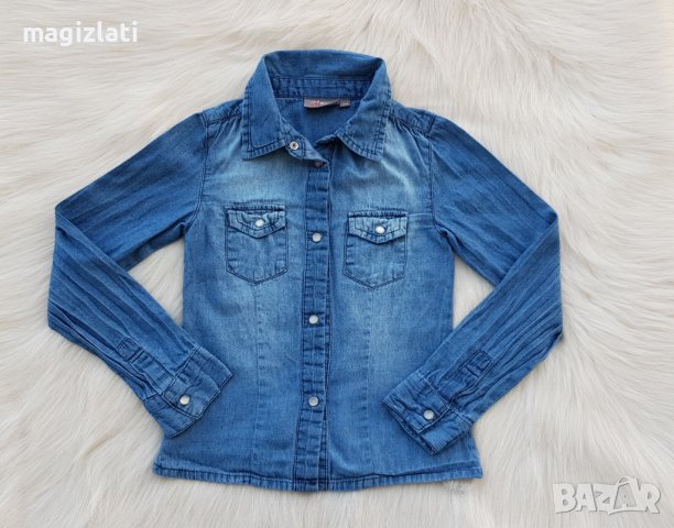 Дънкова риза за момиче 4-5 години, снимка 3 - Детски ризи - 37152620