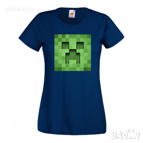 Дамска тениска Creeper Face 3 майнкрафт Minecraft,Игра,Забавление,подарък,Изненада,Рожден Ден., снимка 8 - Тениски - 36520640