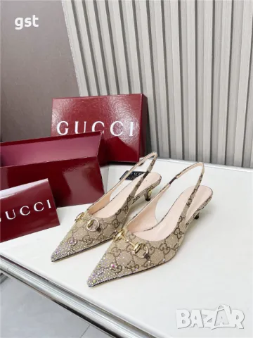 Редки Gucci Official Women shoes Crystals дамски обувки ток , снимка 2 - Дамски обувки на ток - 50257521