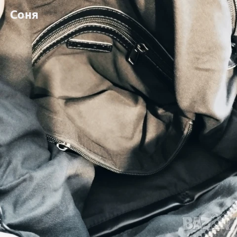 Дамска чанта черна тип торба с дълга и къса дръжка, снимка 5 - Чанти - 50917480