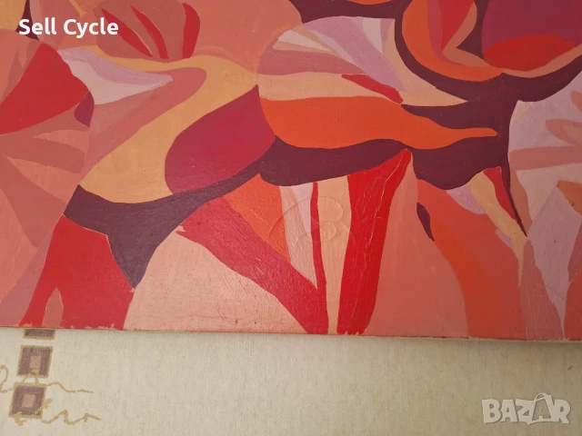 ✅КАРТИНА МАСЛО - ЛИЛИЯ В РОЗОВО - 120/80 СМ. ❗, снимка 10 - Картини - 51413553