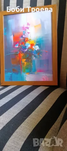 Уникална и креативна картина на платно-синхрон на цветове, снимка 2 - Картини - 50304196